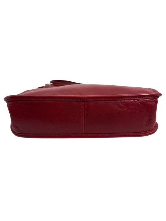 Vintage COACH Andrea 9073 USA Slim Shoulder Bag Red Leather Silver Buckle NO TAG - Picture 8 of 16